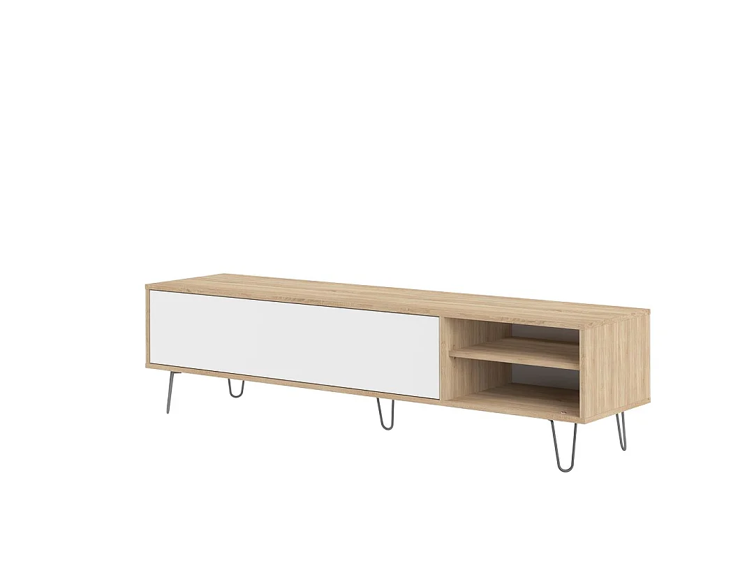 Meuble TV AERO - chêne naturel et blanc - TEMAHOME