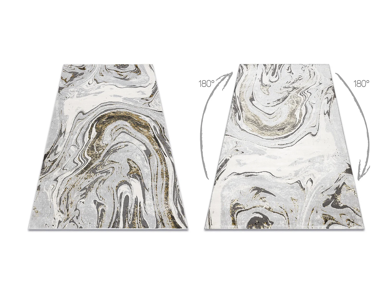 Tapijt LIRA E1686 Abstract, structureel, modern, glamour - grijs / gou 80x150 cm