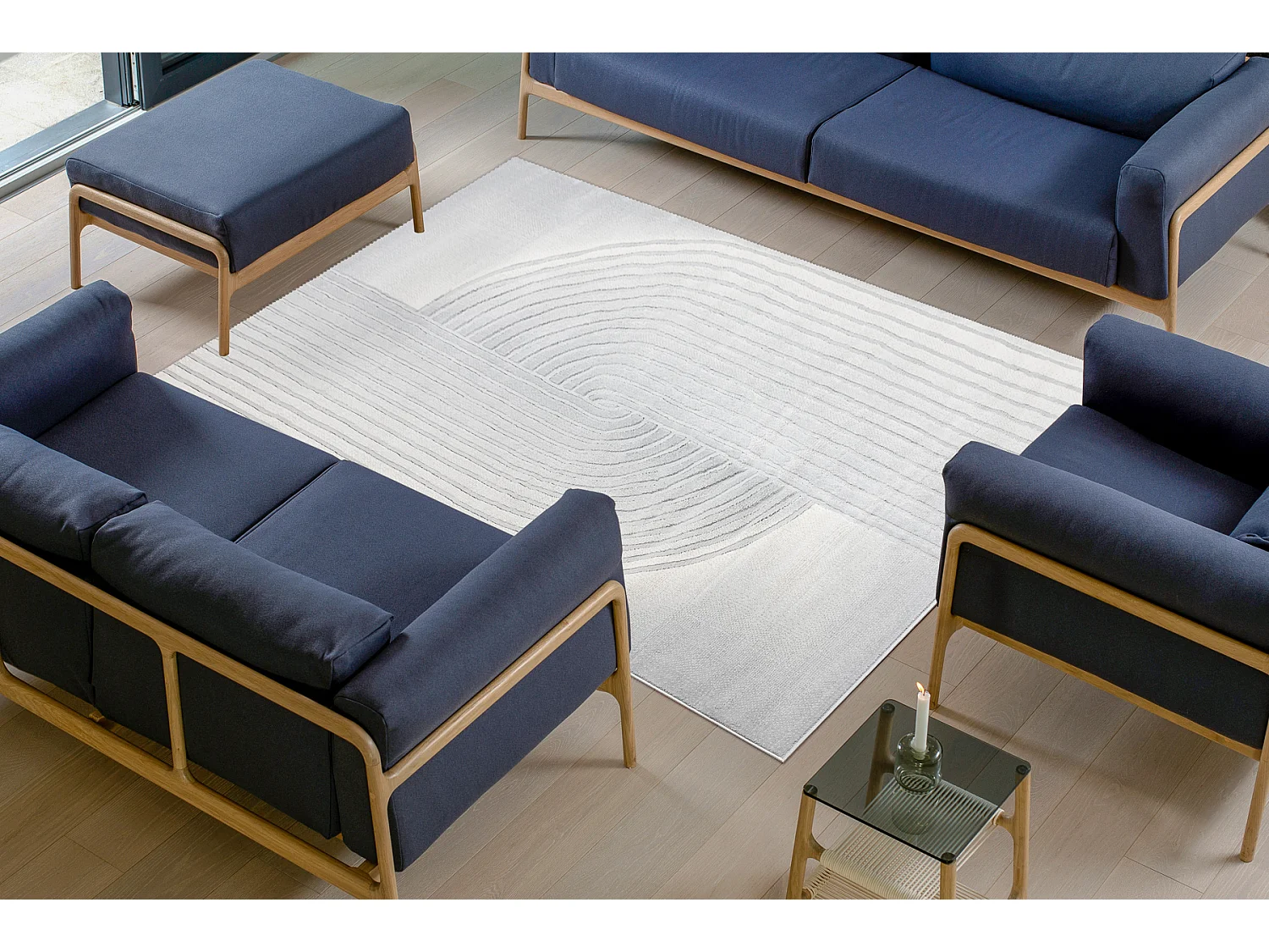 Tapijt LIRA HE525 geometrisch, structureel, modern, glamour - grijs 240x330 cm