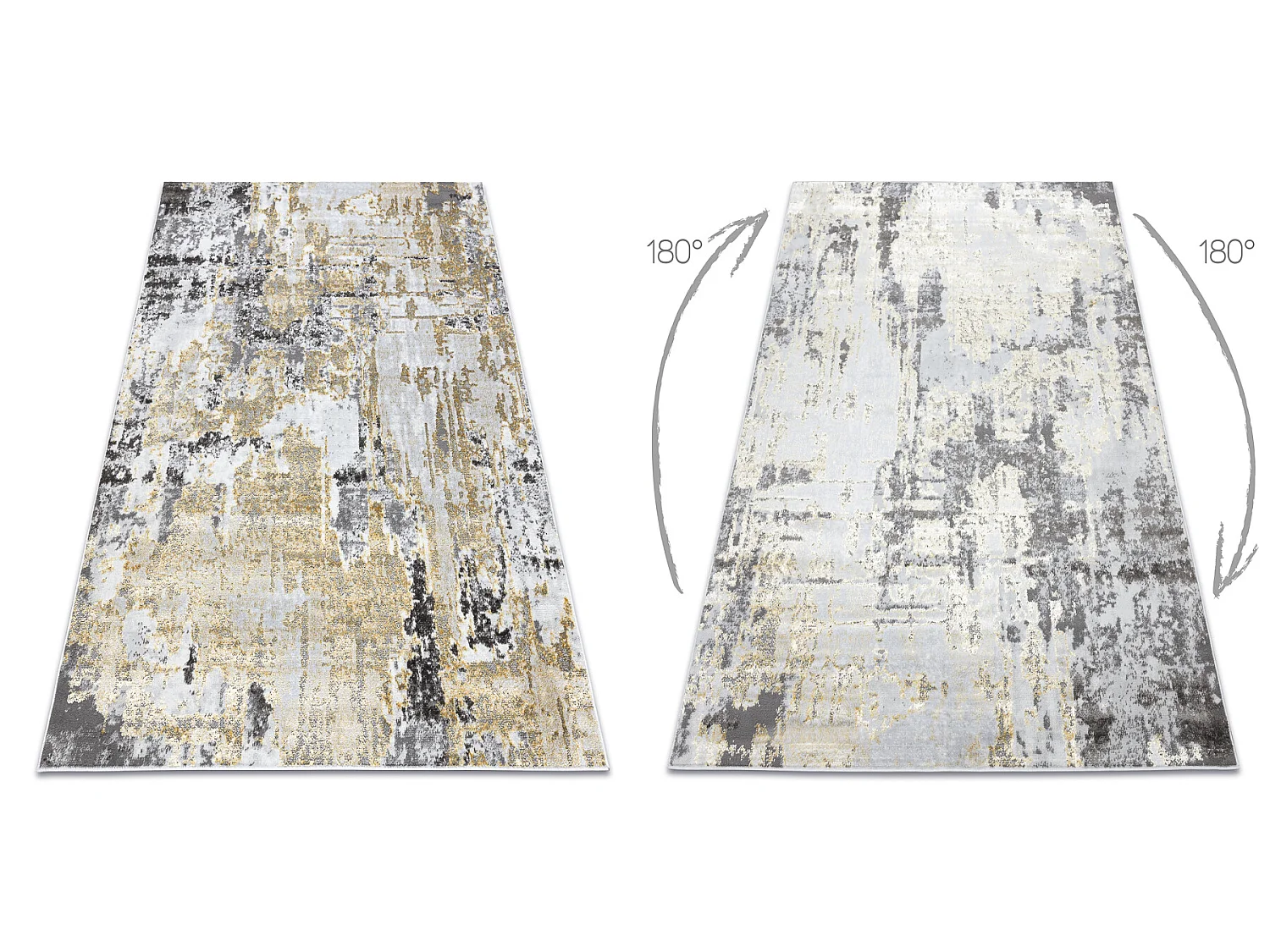 Tapijt LIRA G6704 Vintage, structureel, modern, glamour - goud / grijs 120x170 cm