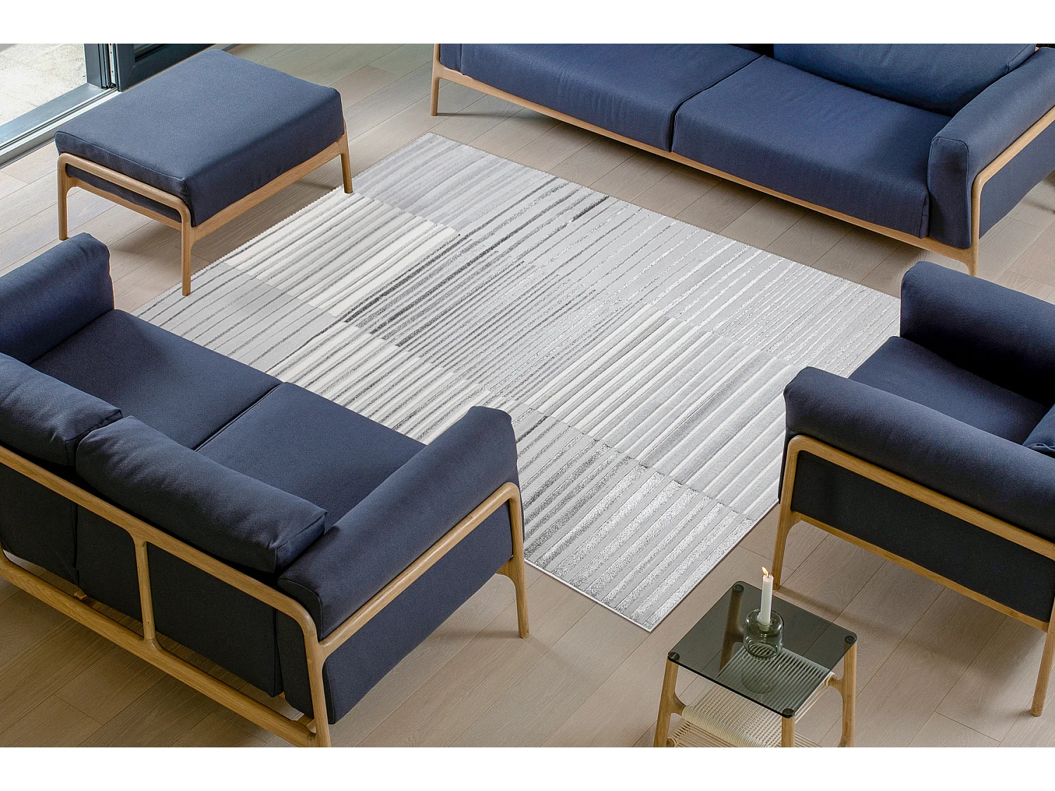 Tapis LIRA E2681 Vintage, structuré, moderne, glamour - gris 120x170 cm