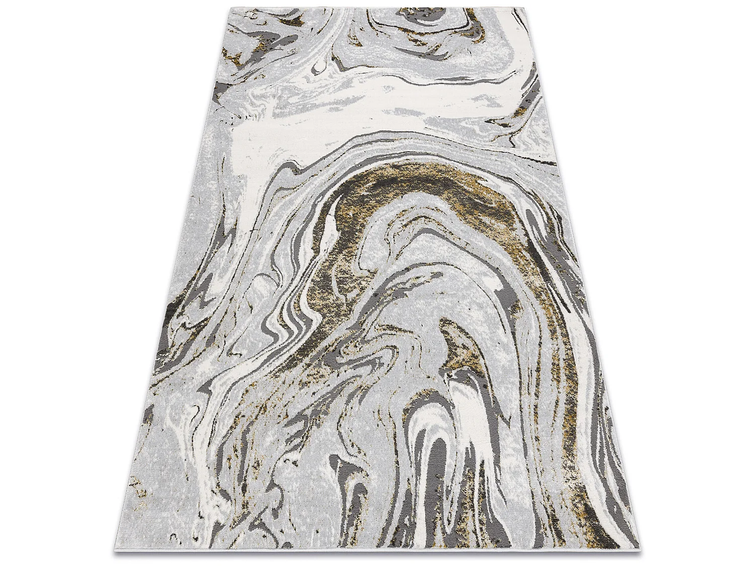 Tapis LIRA E1686 Abstrait, structuré, moderne, glamour - gris / or 240x330 cm