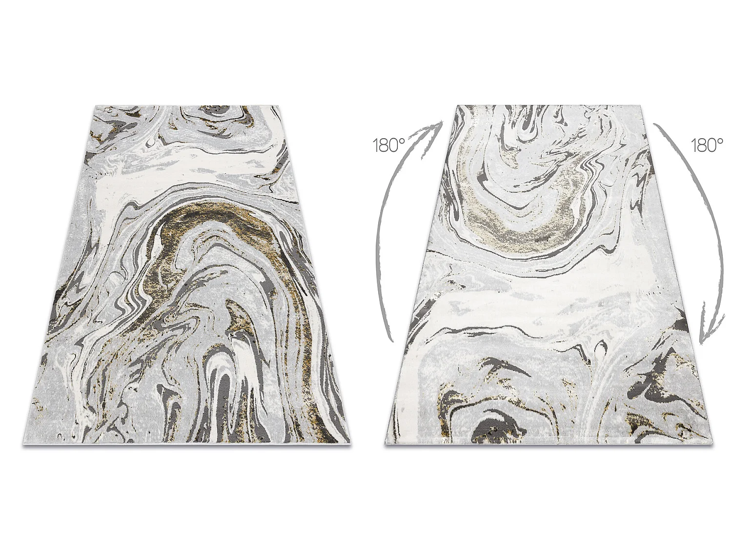 Tapis LIRA E1686 Abstrait, structuré, moderne, glamour - gris / or 240x330 cm