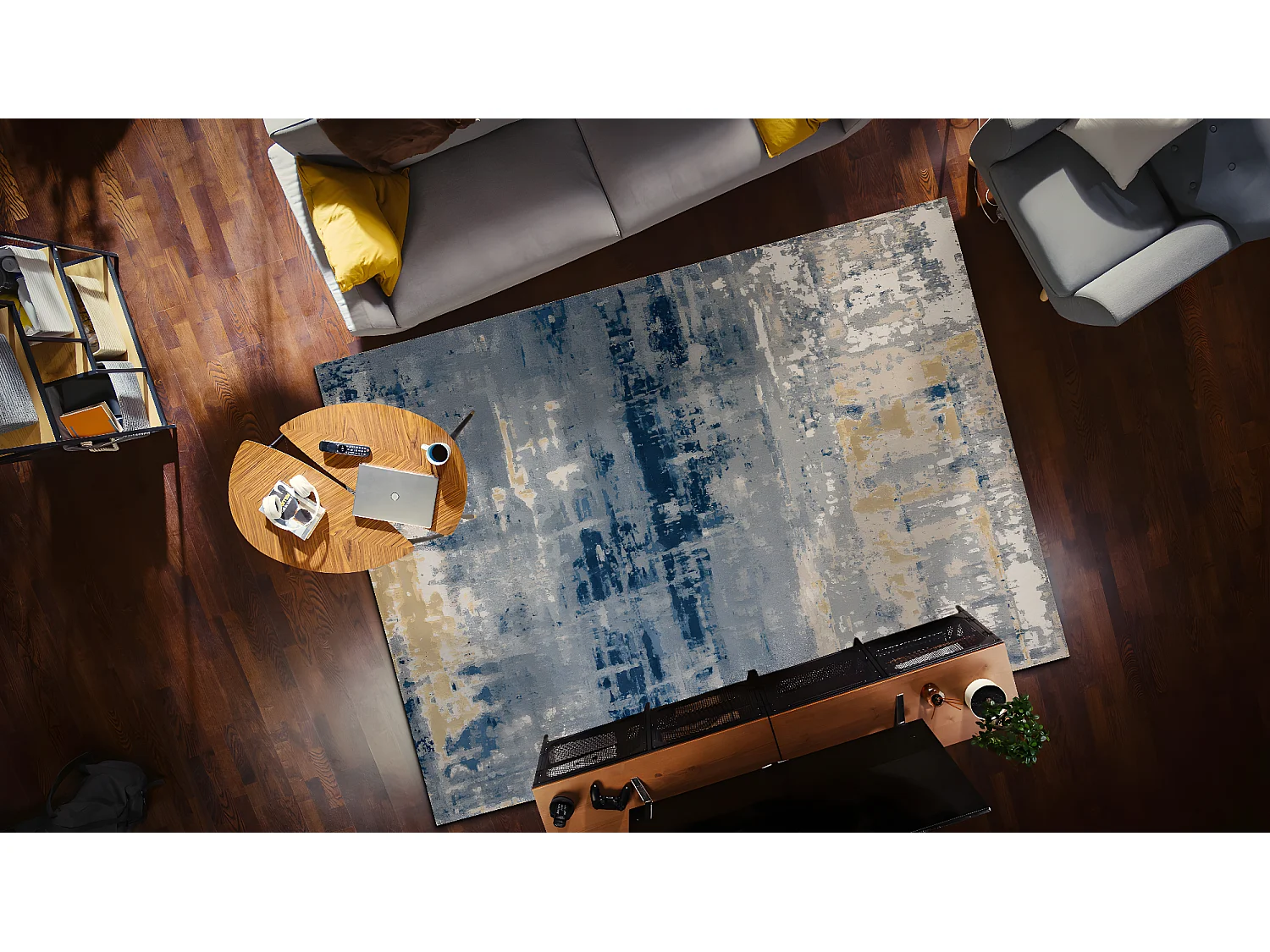 Tappeto Lana JADE 45019/900 Vintage blu / beige OSTA 200x300 cm