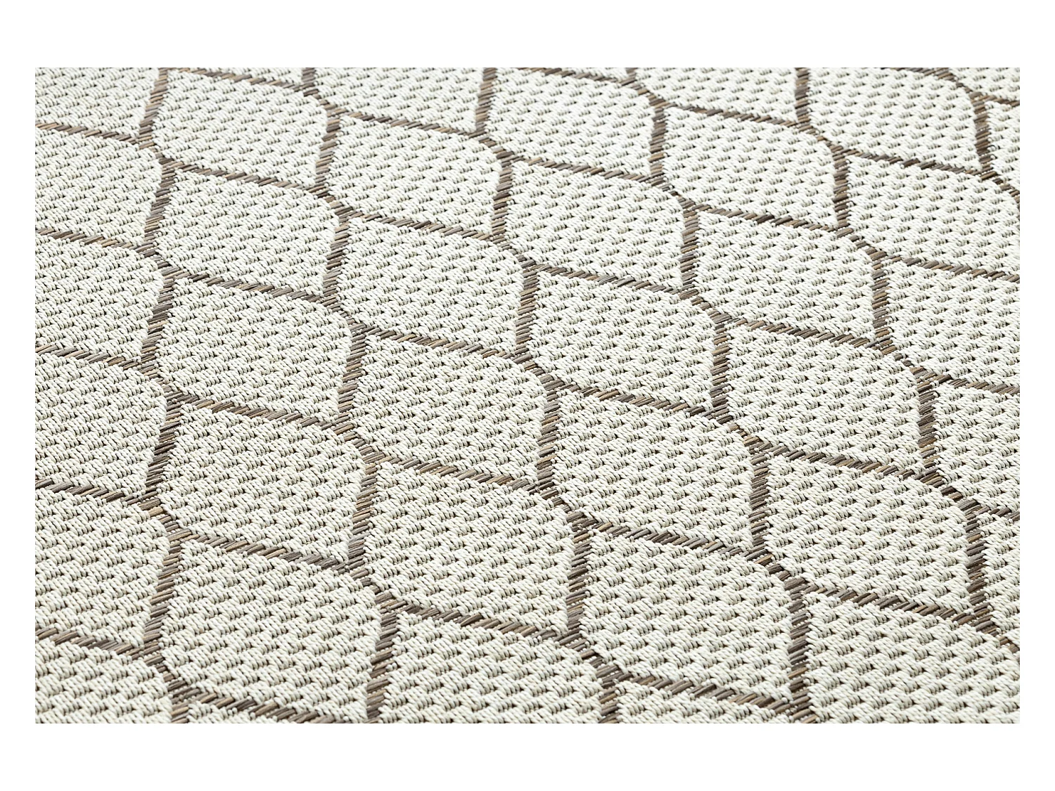 Sisal tapijt SISAL BOHO 46211061 klaver geruite beige  80x150 cm