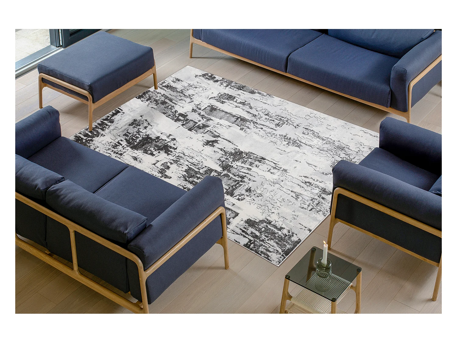 Tapis LIRA GR579 Abstrait, structuré, moderne, glamour - gris 140x190 cm