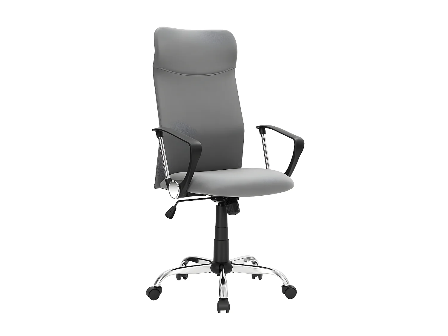 Fauteuil de bureau chaise ergonomique siège rembourré pivotant en tissu hauteur réglable mécanisme basculent charge 120 kg gris 12_0001375