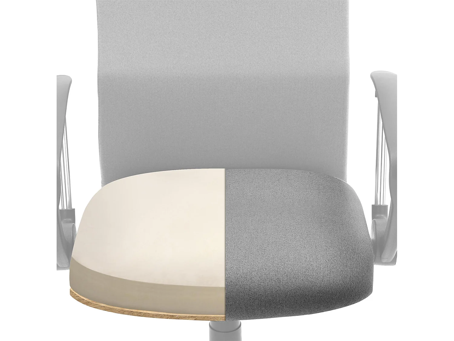 Fauteuil de bureau chaise ergonomique siège rembourré pivotant en tissu hauteur réglable mécanisme basculent charge 120 kg gris 12_0001375