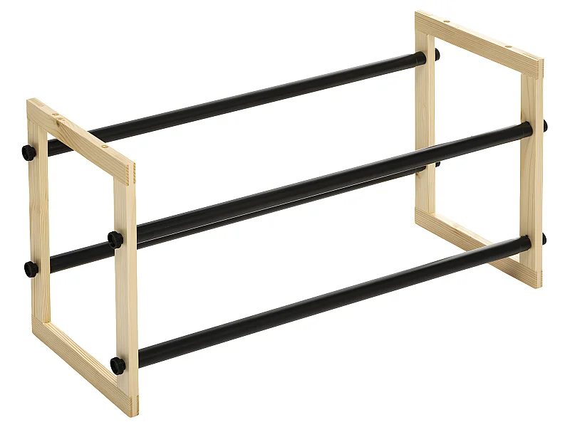 Etagère Range-chaussures extensible en Métal et Bois 12 paires