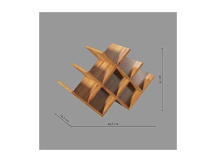Range Bouteilles en Bambou capacité 8 Bouteilles 46.5 x 16.5 x 32 cm