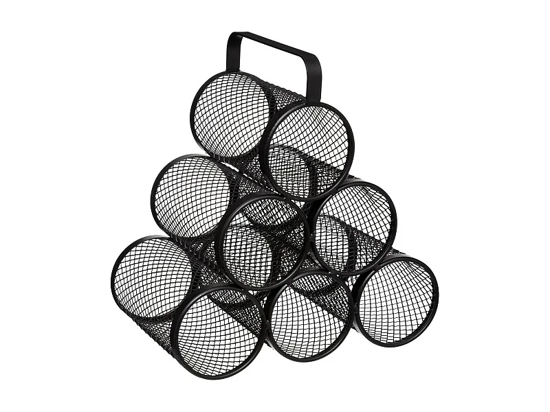 Range Bouteilles en métal noir capacité 6 Bouteilles H 30 cm