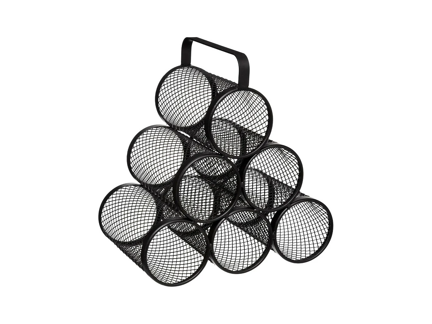 Range Bouteilles en métal noir capacité 6 Bouteilles H 30 cm