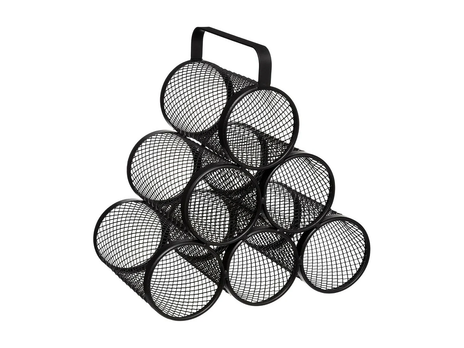 Range Bouteilles en métal noir capacité 6 Bouteilles H 30 cm