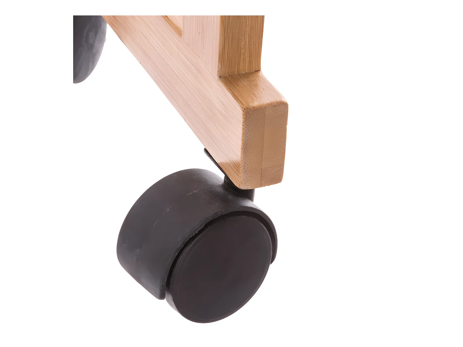 Desserte roulante 3 niveaux en Bambou et Bois Blanc H 80 cm