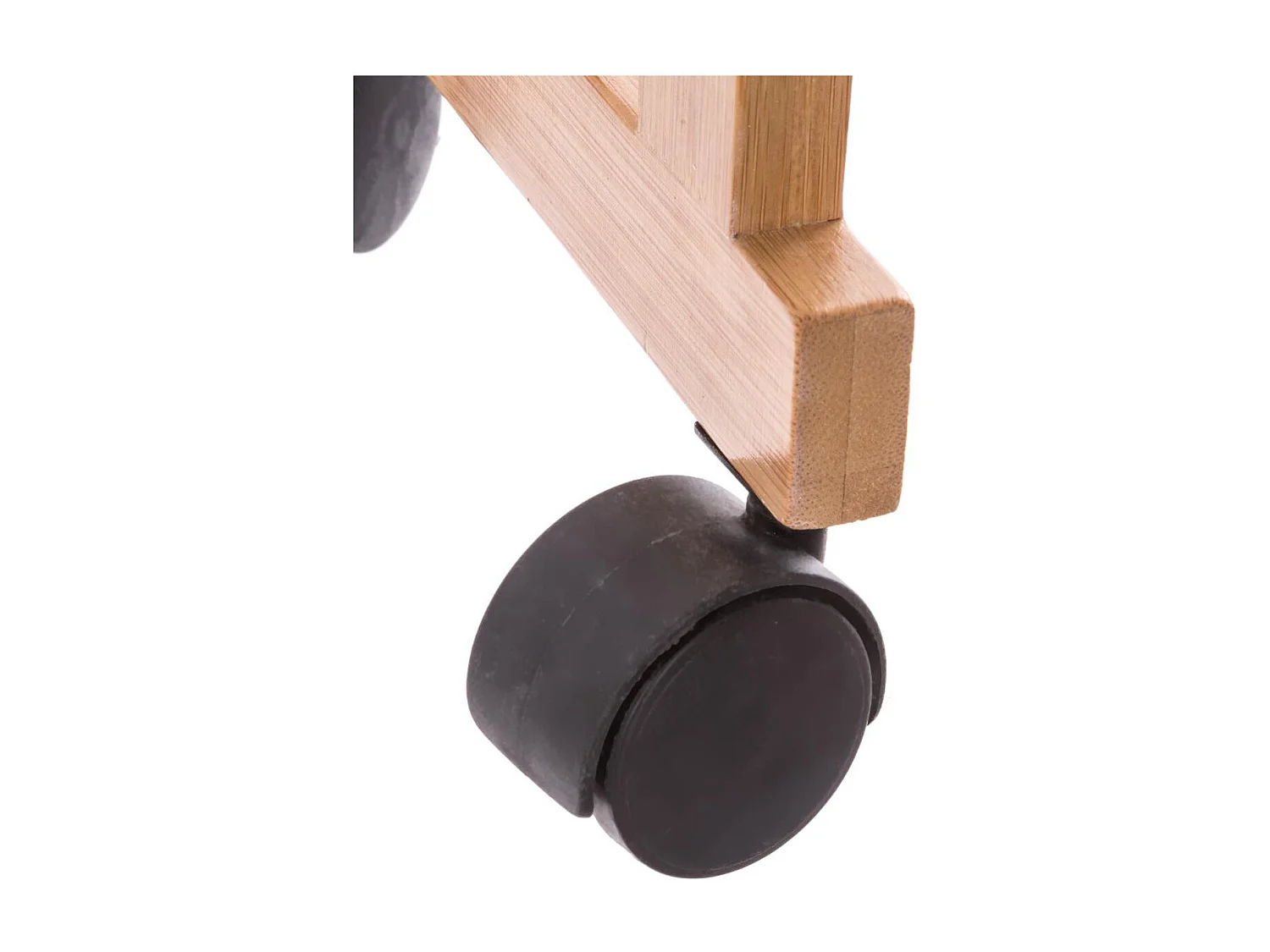 Desserte roulante 3 niveaux en Bambou et Bois Blanc H 80 cm