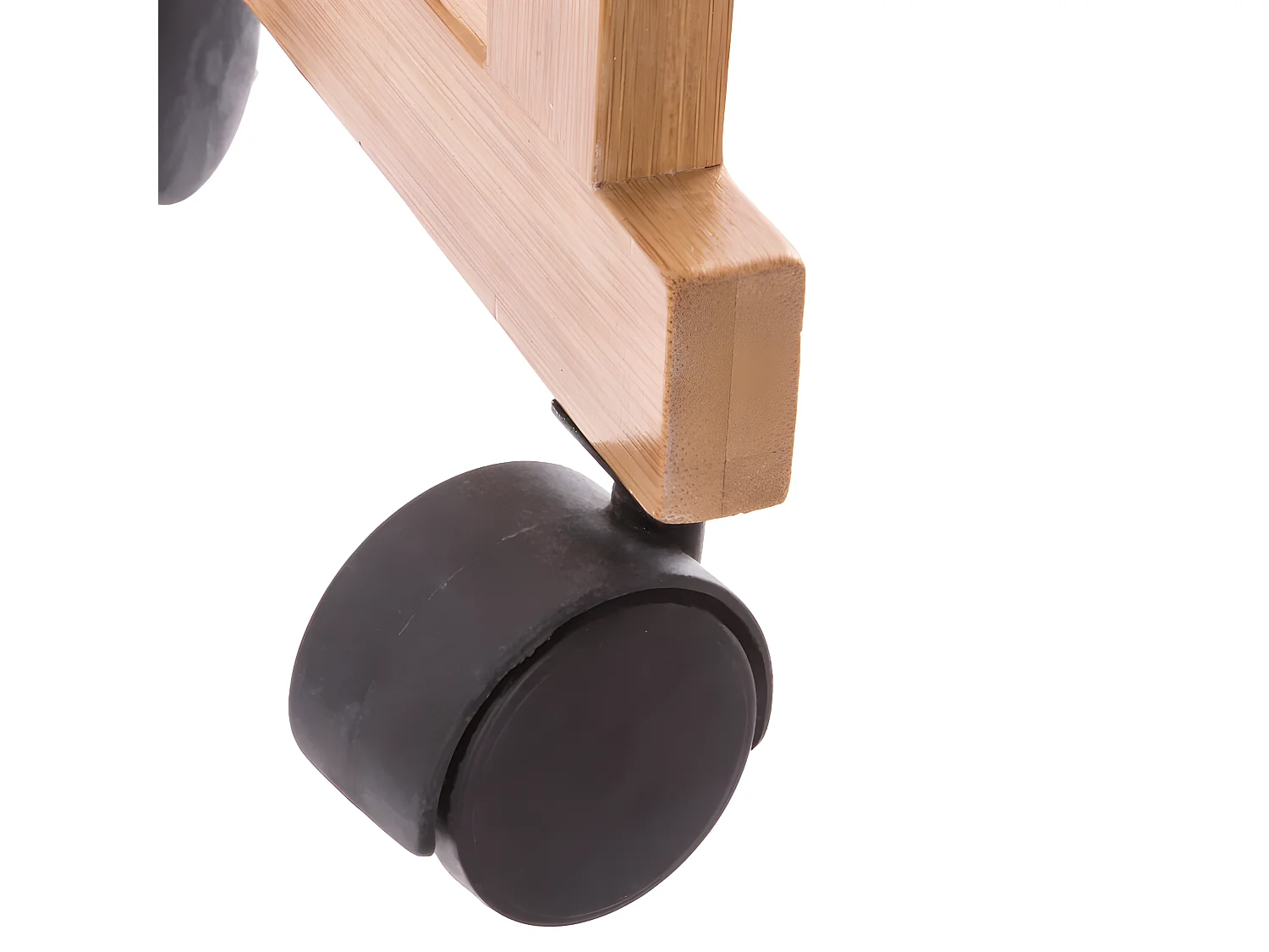 Desserte roulante 3 niveaux en Bambou et Bois Blanc H 80 cm