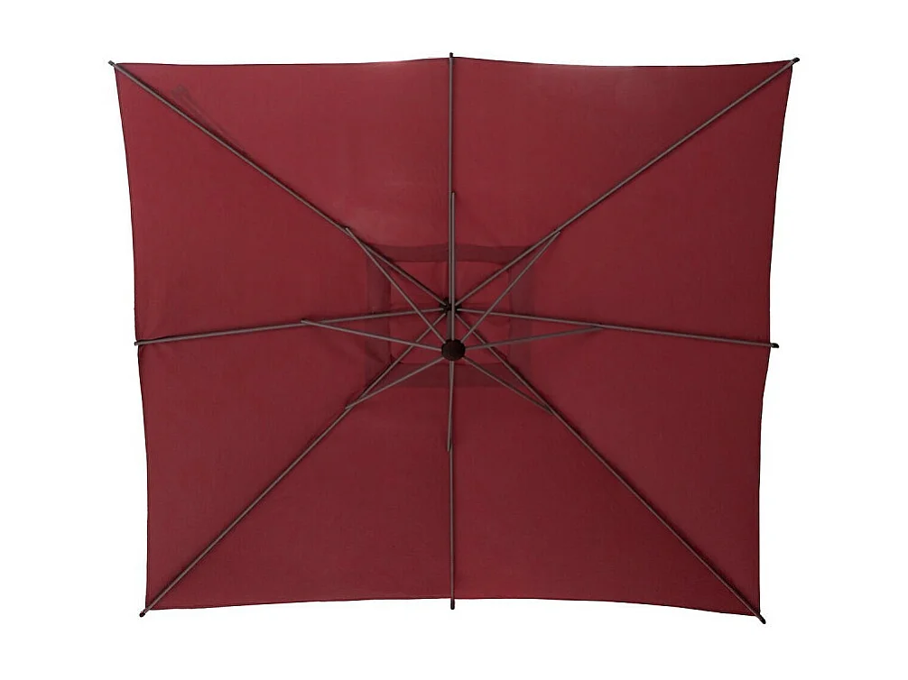 Parasol décentré carré Manoa bordeaux Hespéride