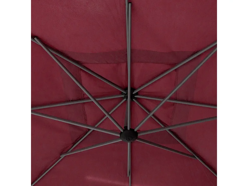 Parasol décentré carré Manoa bordeaux Hespéride