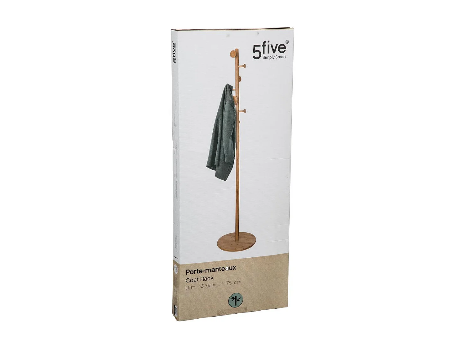 Porte-manteaux en Bambou 8 patères H 175 cm