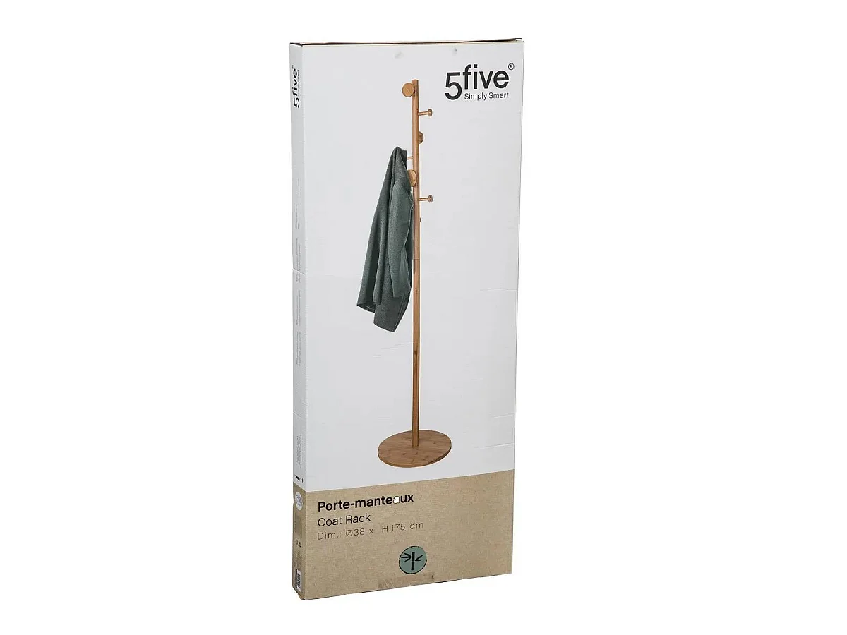 Porte-manteaux en Bambou 8 patères H 175 cm