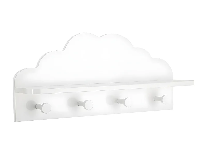 Perchero 4 colgadores MDF blanco 12x48x22cm