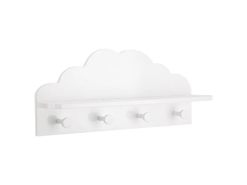 Perchero 4 colgadores mdf blanco 12x48x22cm