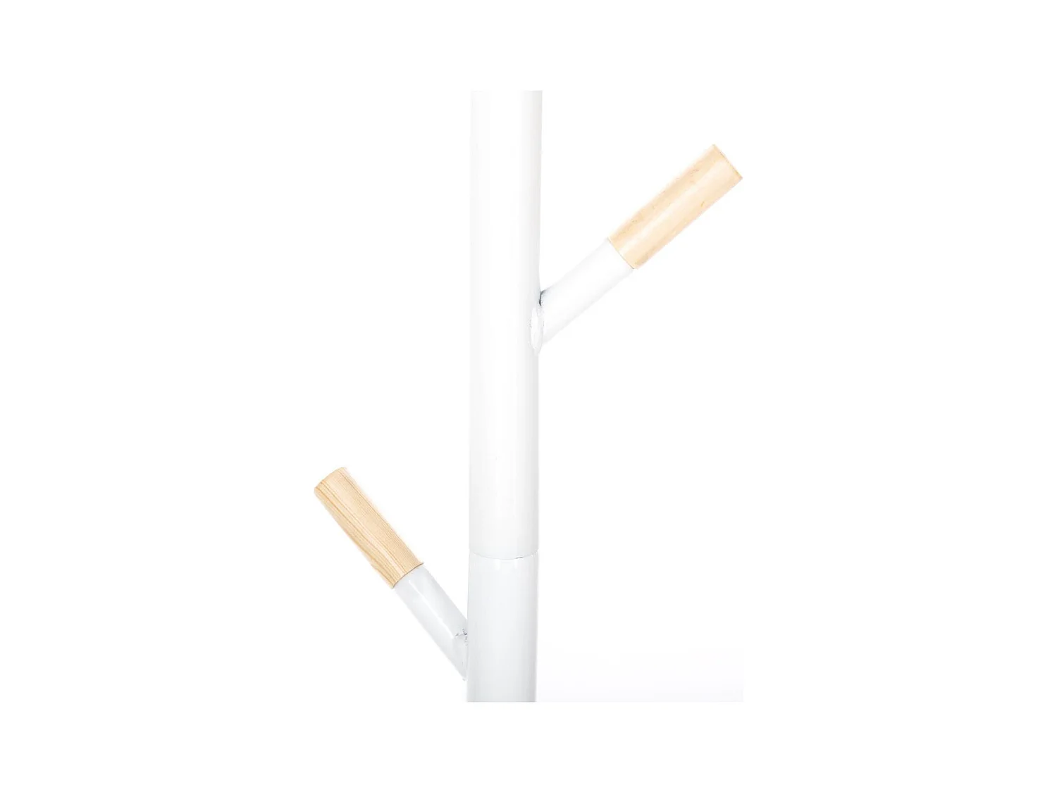 Porte-manteaux en Bois et Métal Blanc 6 Patères H 175.5 cm