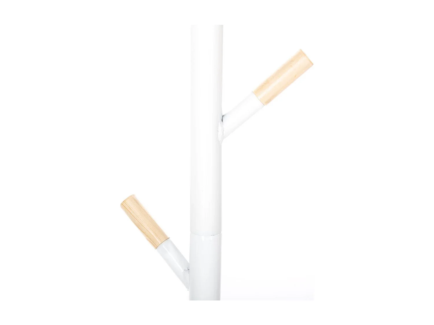 Porte-manteaux en Bois et Métal Blanc 6 Patères H 175.5 cm