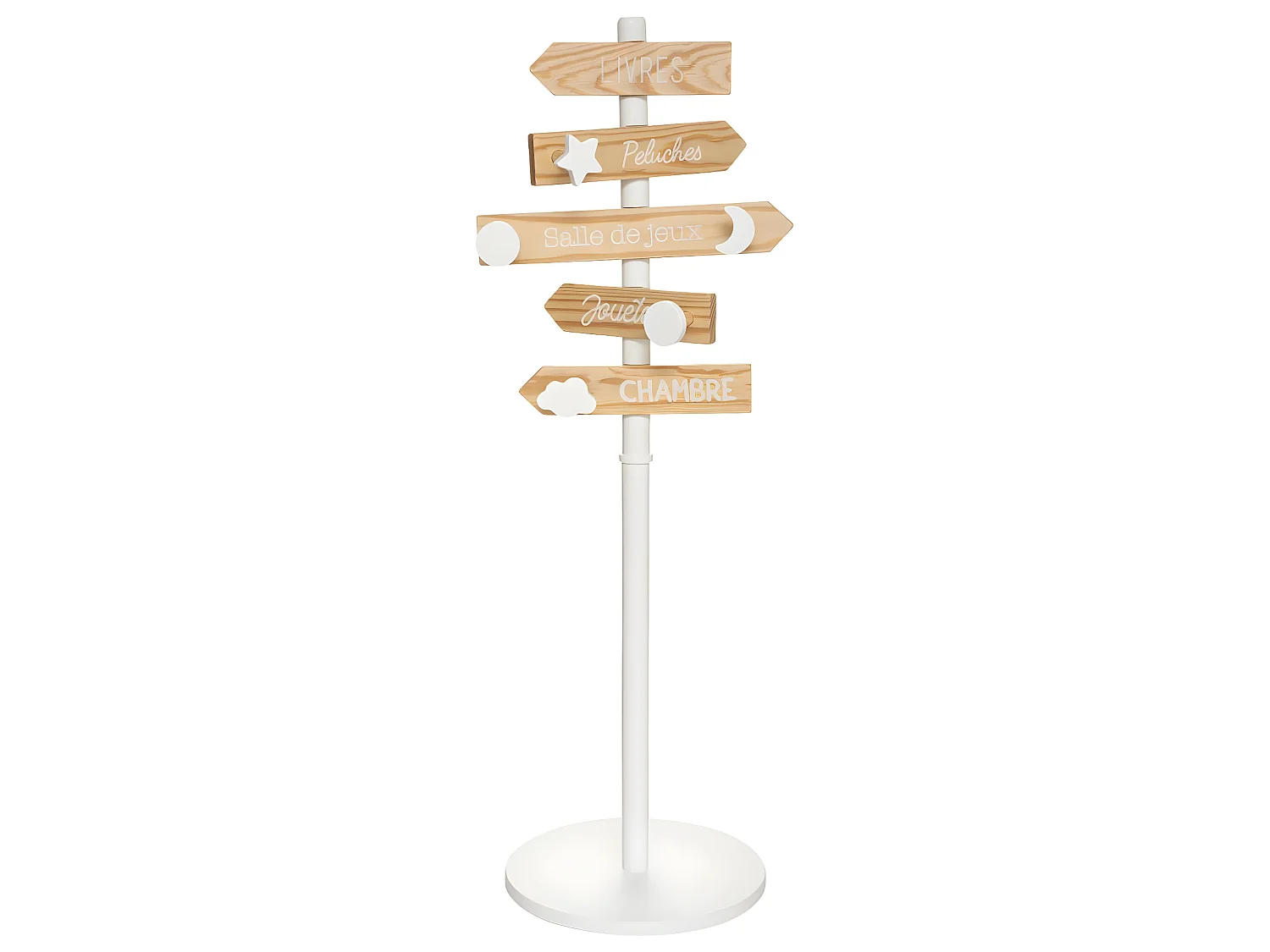 Porte-manteau Pancarte 5 Patères en Bois pour chambre d'enfant