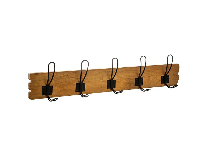 Holzgarderobe mit 5 Haken 64 x 9.5 x 14 cm