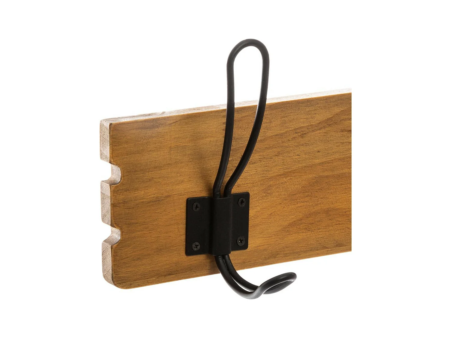 Patère 5 Crochets en Bois et métal  L 63.8 cm style Vintage