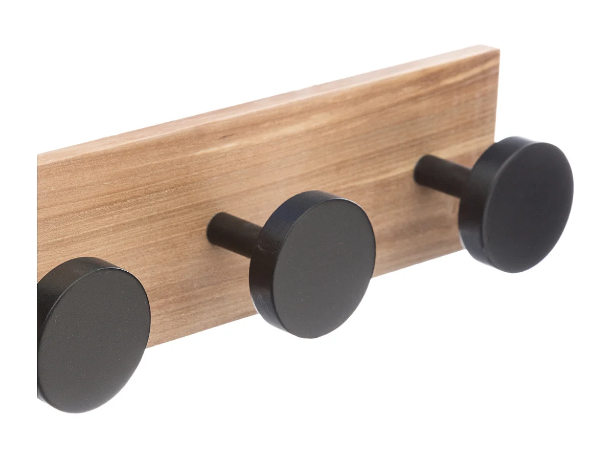 Wandhaken aus Holz mit 4 Haken 8 x 6,5 x 40 cm