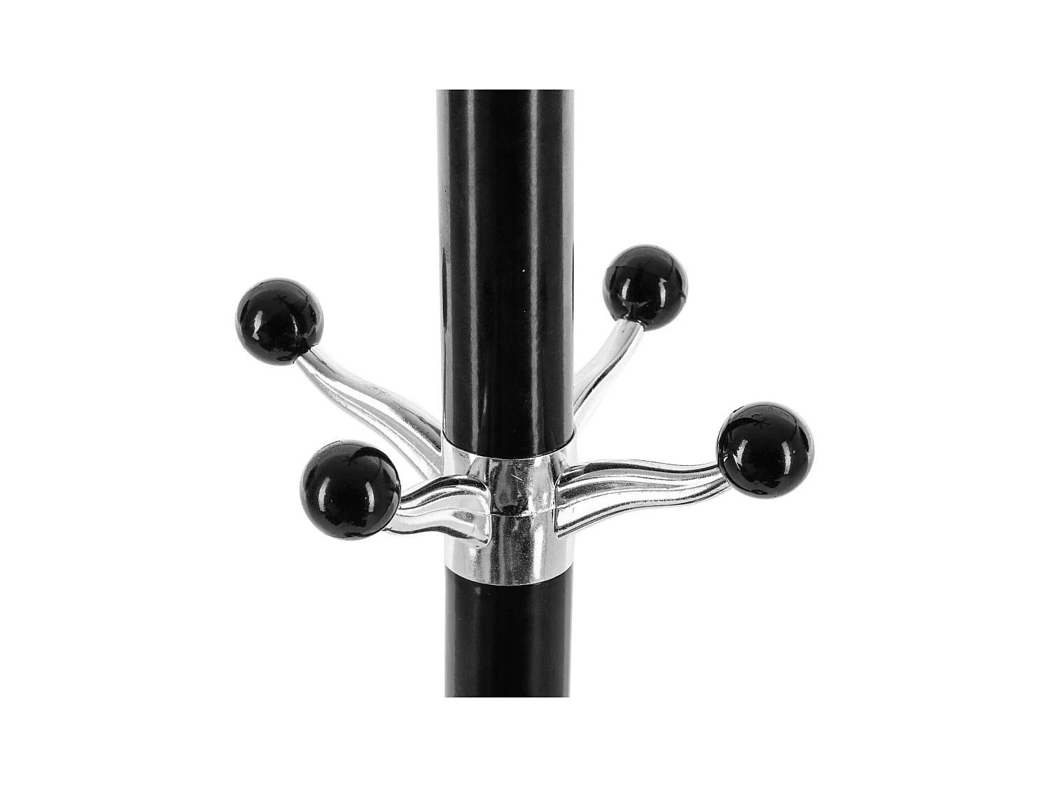 Cabide Giratório com 14 Ganchos em Metal e Mármore Preto H 182 cm