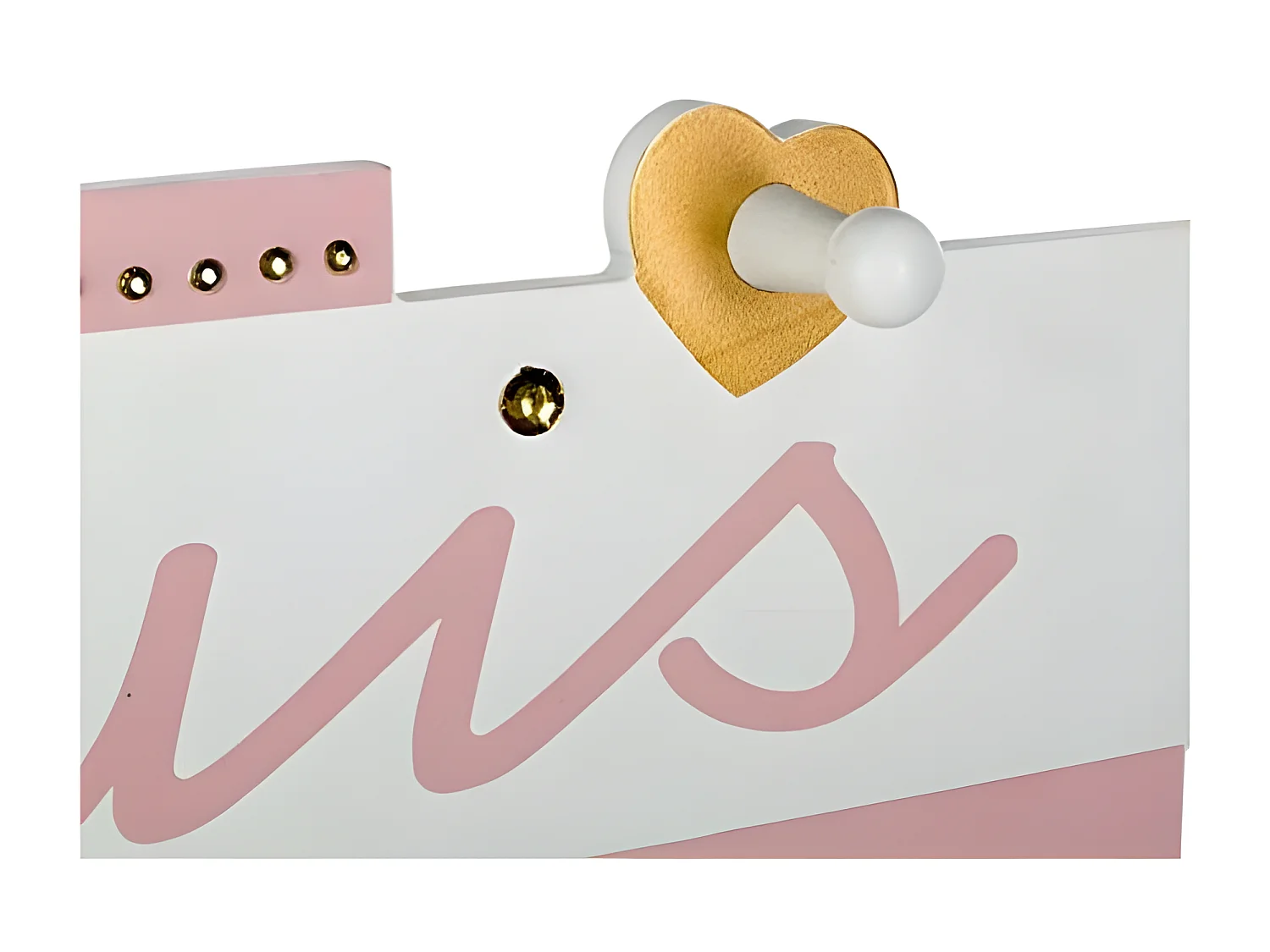 Patère Enfant Pancarte Princesse 5 Crochets en Bois 50 x 35 cm