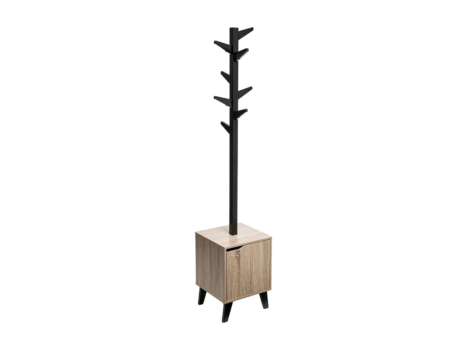 Porte Manteaux 8 Patères sur Caisson de rangement en Bois
