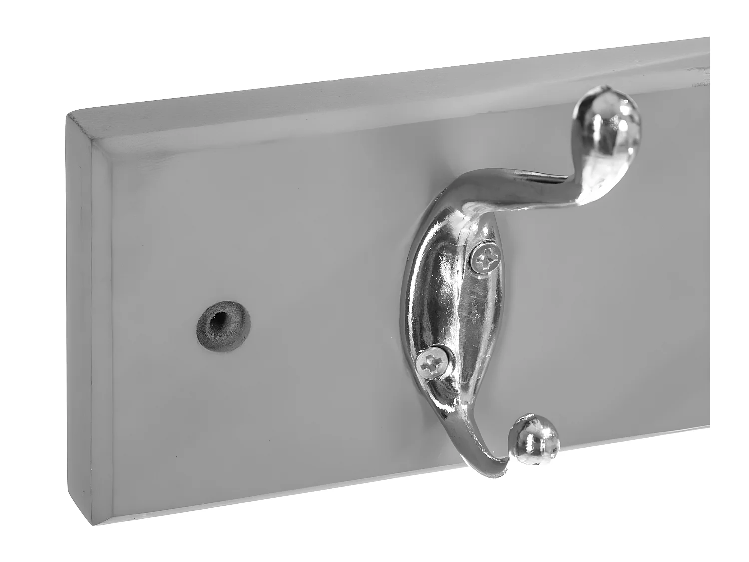 Patère en Bois Gris 4 crochets en métal L 42 cm