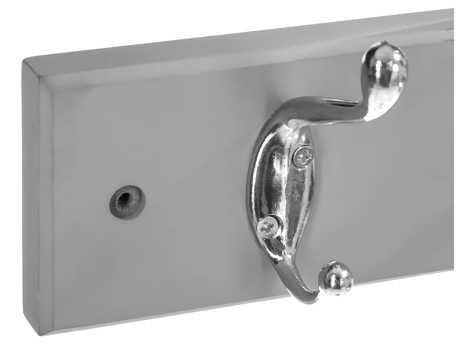 Patère en Bois Gris 4 crochets en métal L 42 cm