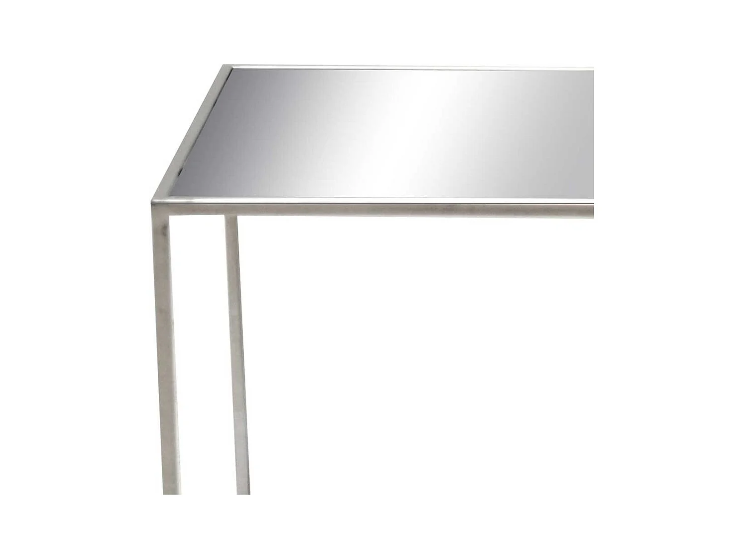 Beistelltische aus Glas und Edelstahl Bügelgestell poliert (dreiteilig)