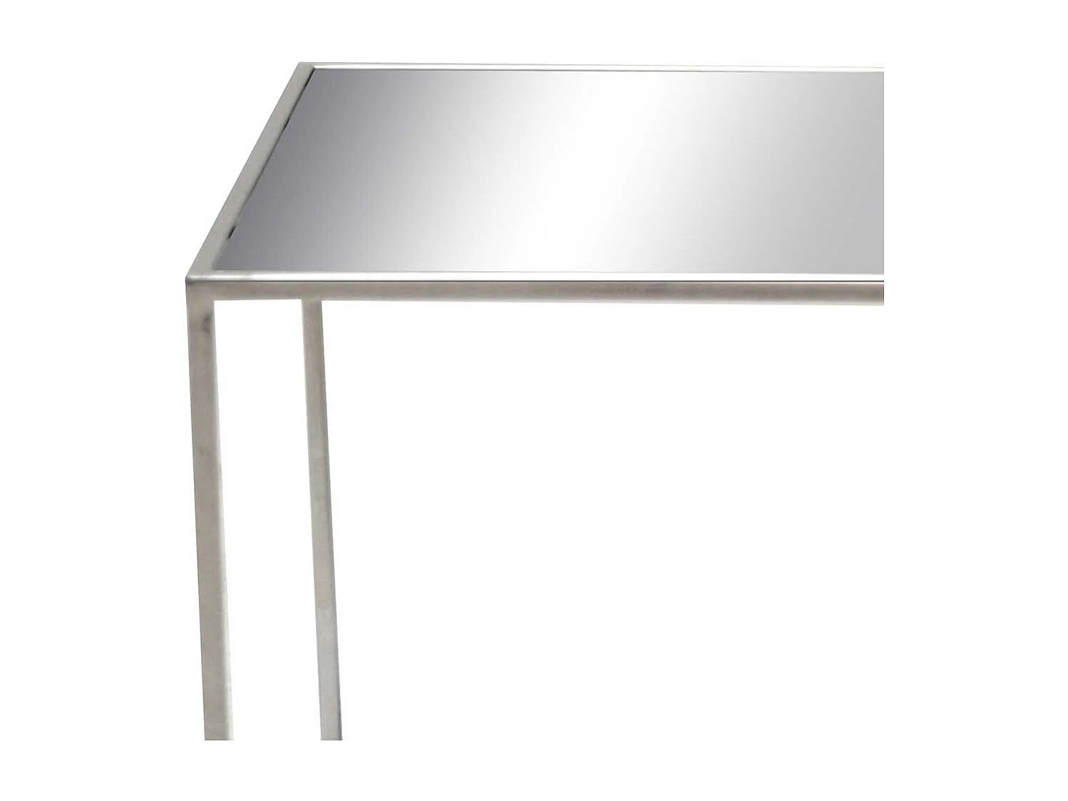 Beistelltische aus Glas und Edelstahl Bügelgestell poliert (dreiteilig)