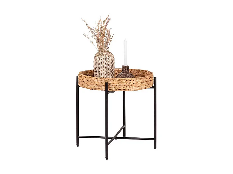 Beistelltisch mit Geflecht aus Wasserhyazinthe handgearbeitet