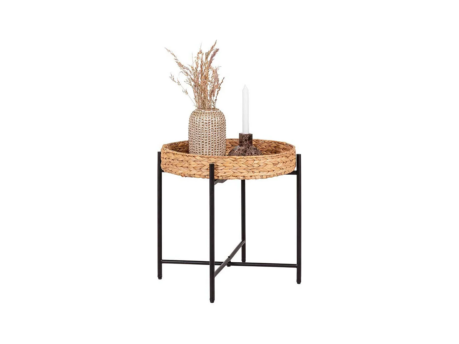 Beistelltisch mit Geflecht aus Wasserhyazinthe handgearbeitet