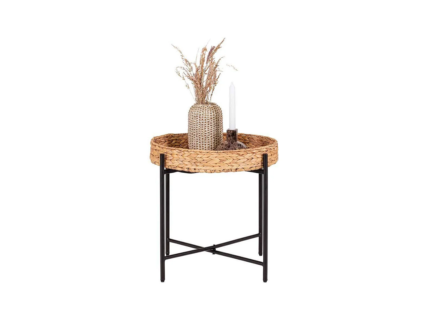 Beistelltisch mit Geflecht aus Wasserhyazinthe handgearbeitet