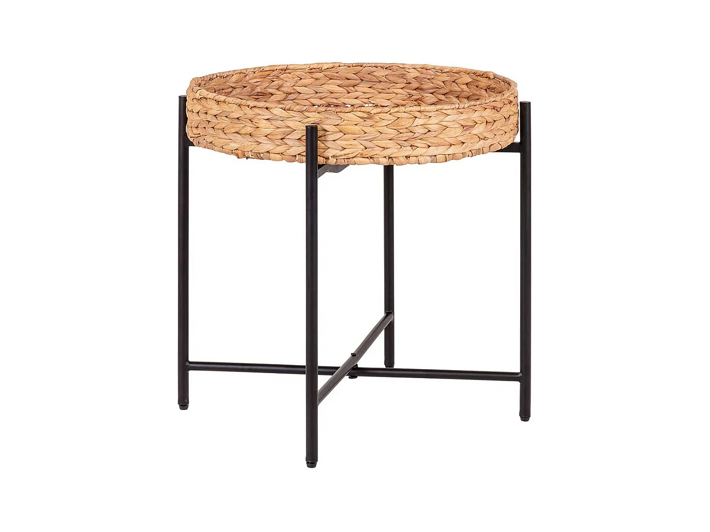 Beistelltisch mit Geflecht aus Wasserhyazinthe handgearbeitet