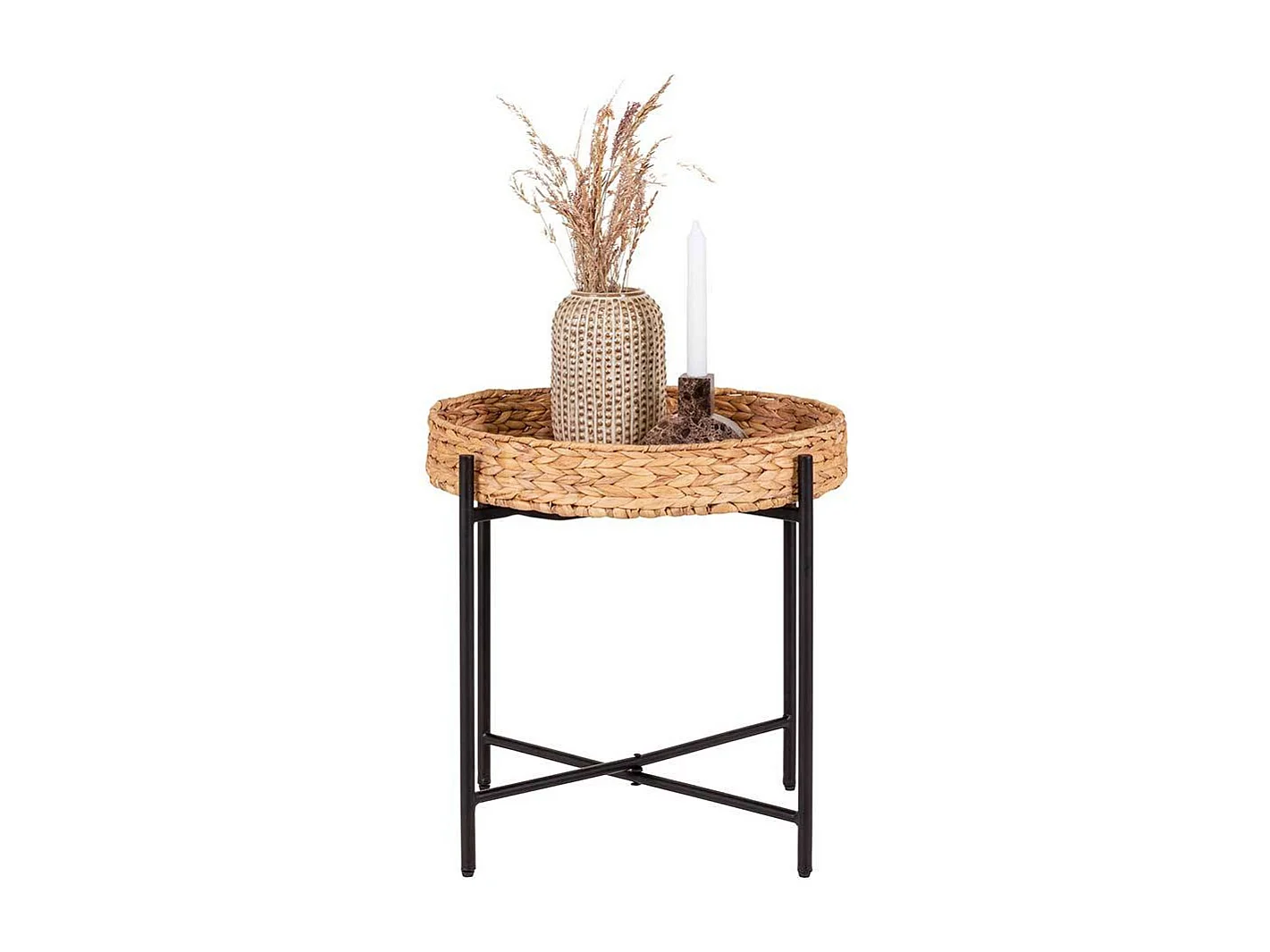 Beistelltisch mit Geflecht aus Wasserhyazinthe handgearbeitet