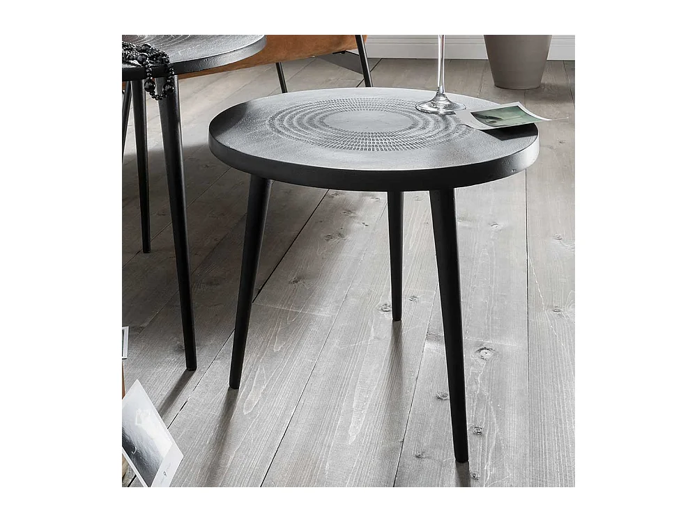 Schwarzer Beistelltisch aus Metall Industry und Loft Stil