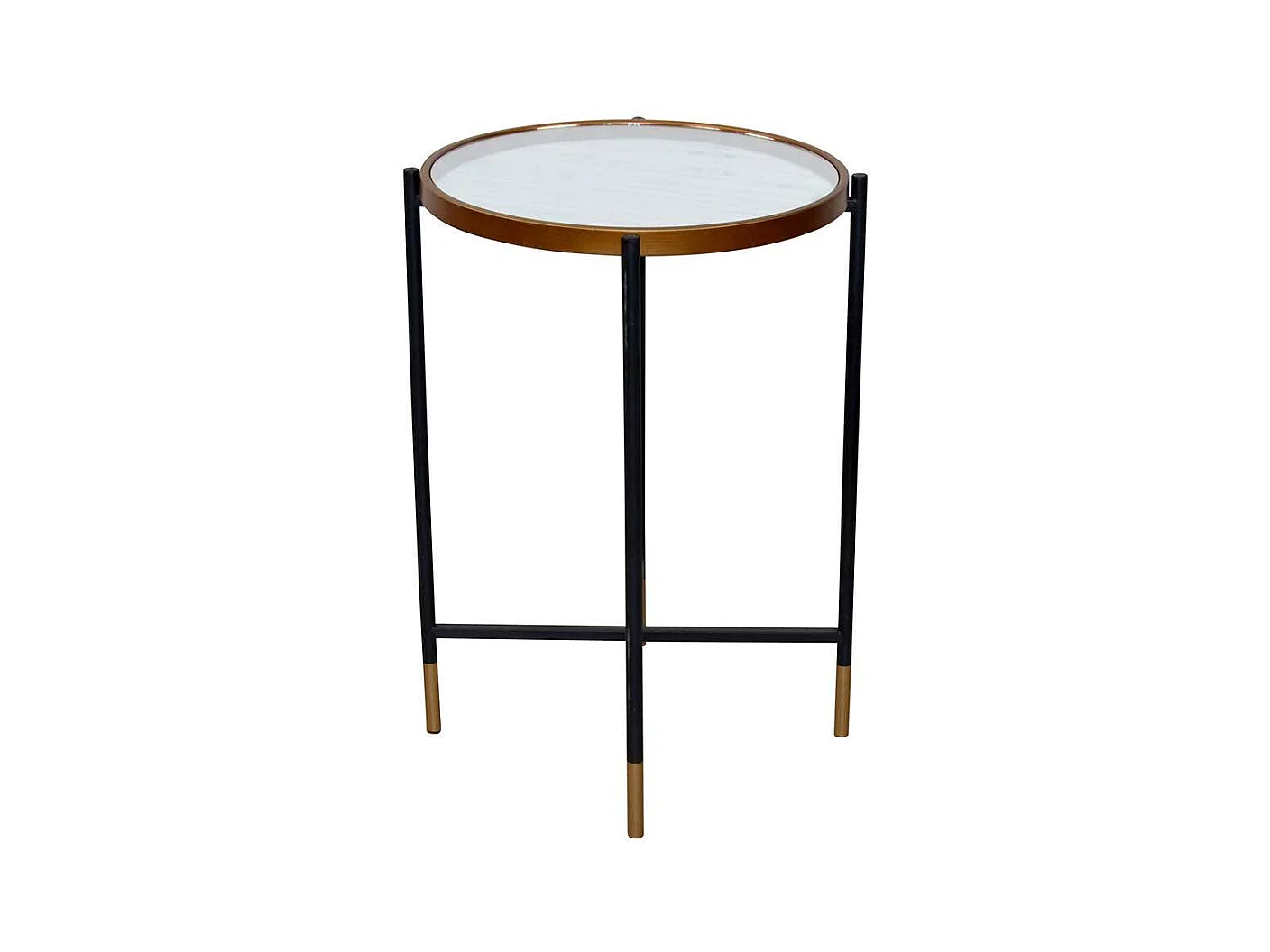 Runder Beistelltisch in modernem Design Spiegelglas Platte