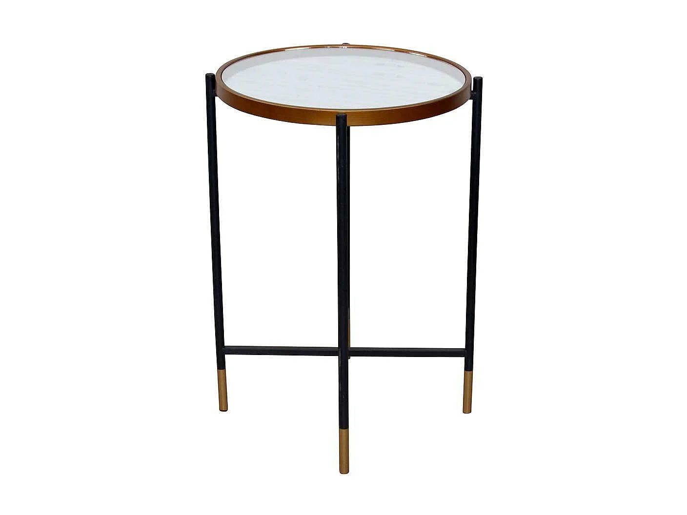 Runder Beistelltisch in modernem Design Spiegelglas Platte