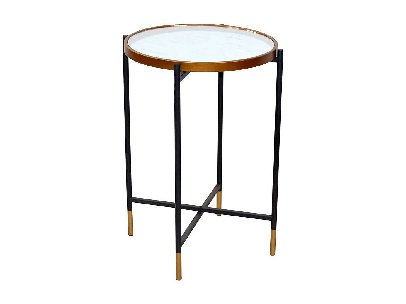 Runder Beistelltisch in modernem Design Spiegelglas Platte