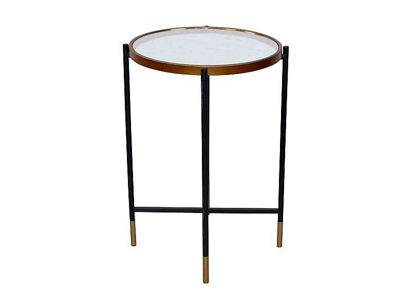 Runder Beistelltisch in modernem Design Spiegelglas Platte