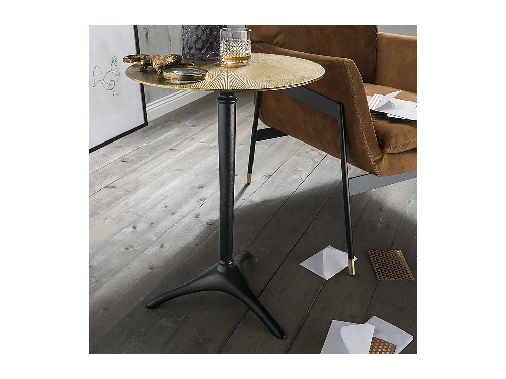 Beistelltisch aus Metall mit runder Tischplatte Bistro Stil